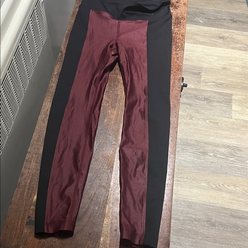 Koral Black and Burgundy Active Leggings